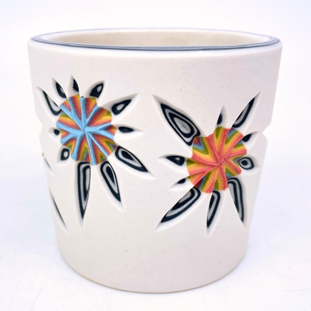 Supernova White & Rainbow Hybrid Carved IN & OUT Tumbler (19 layers, see additional photos!!)