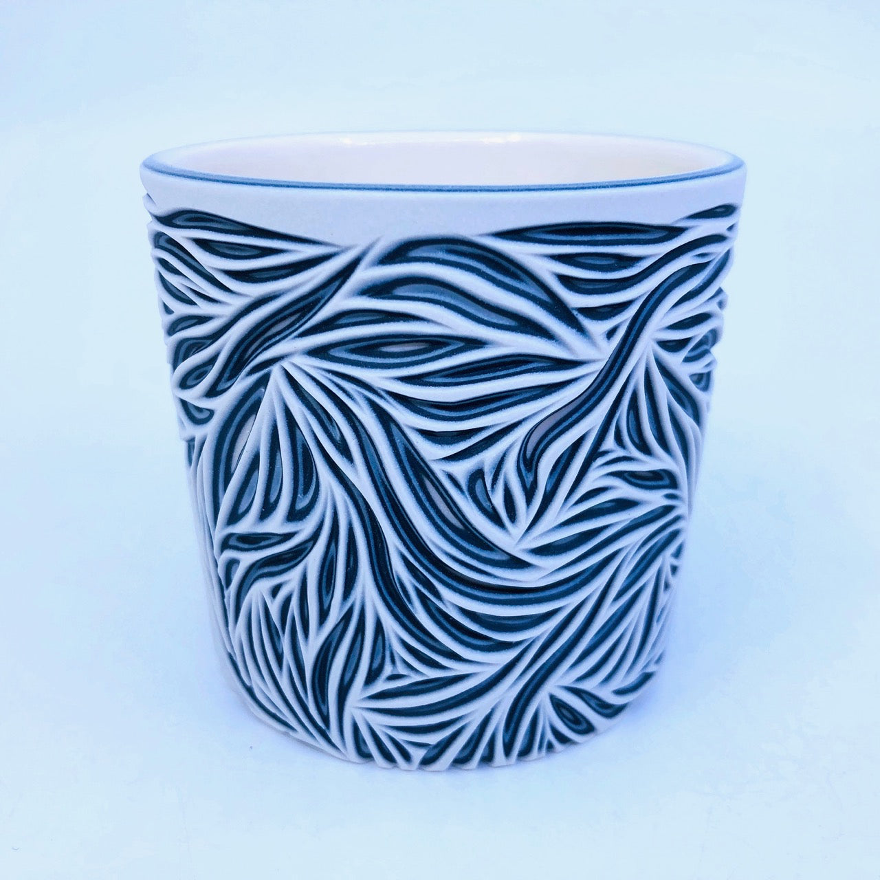Intricate White and Black 5 Layer Tumbler