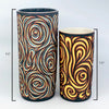 Large (9.5") Black & Neon Swirl 5 Layer Column Vase