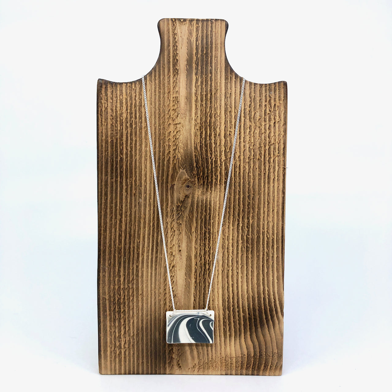 Storm Strata Wide Rectangle Necklace