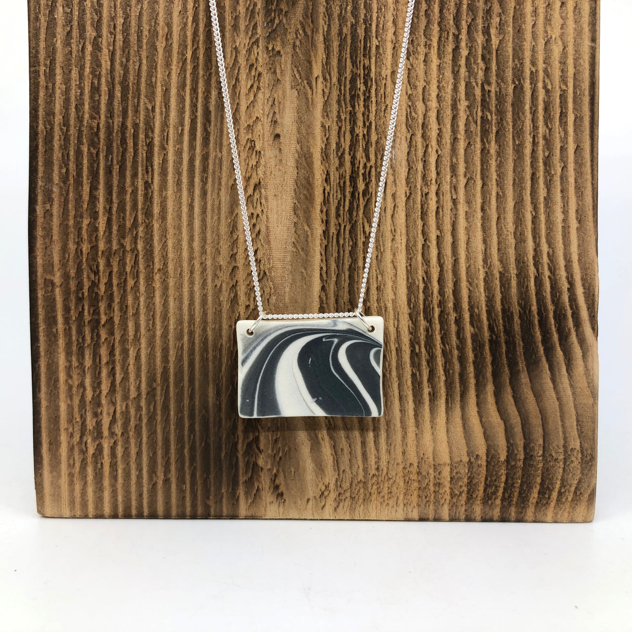 Storm Strata Wide Rectangle Necklace