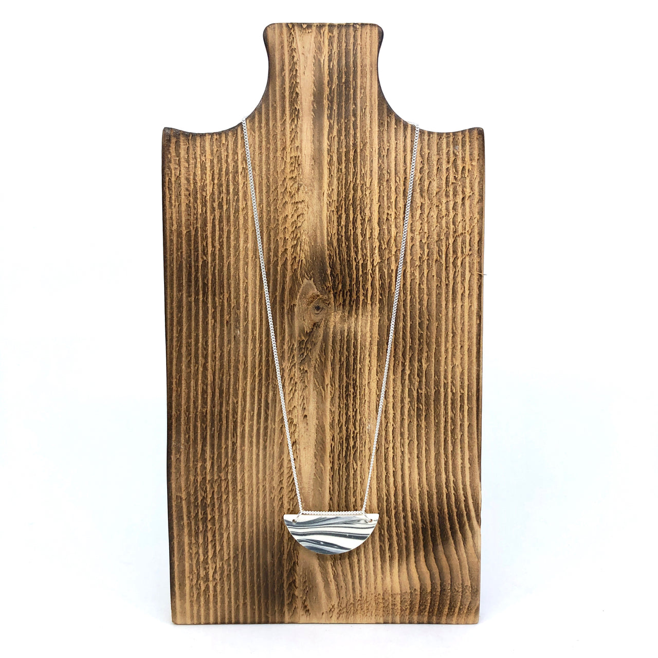 Storm Strata Tiny Half Circle Necklace
