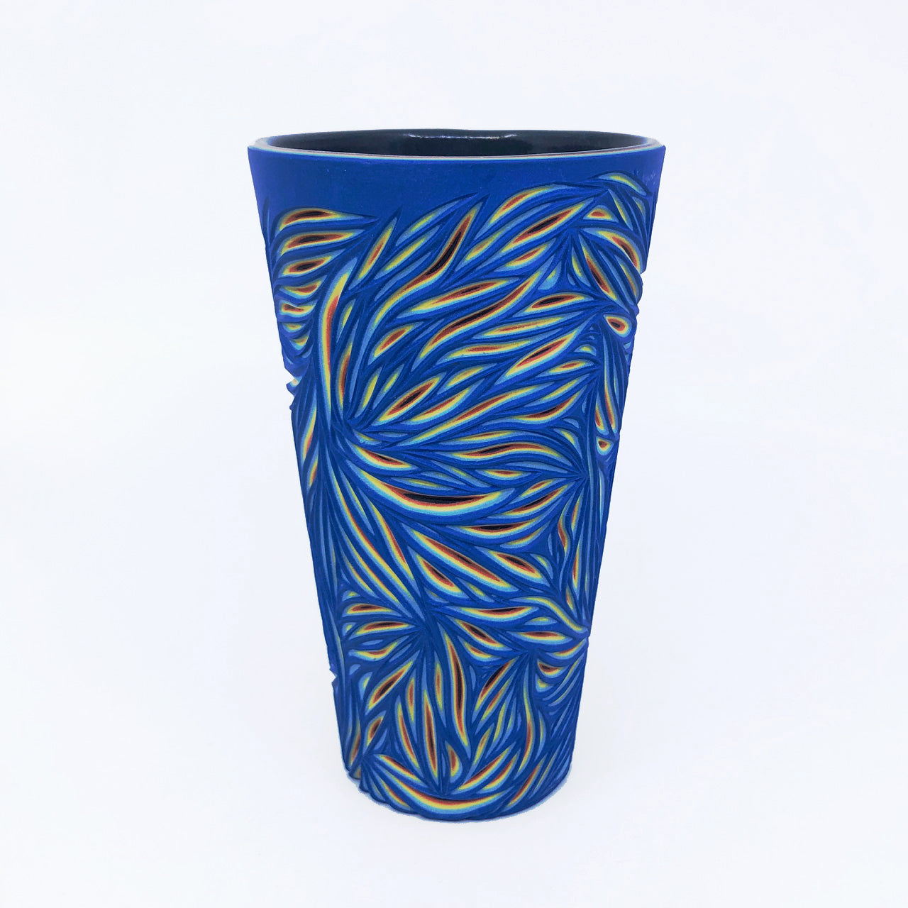 Royal Blue Intricate 5-Layer Carved Pint