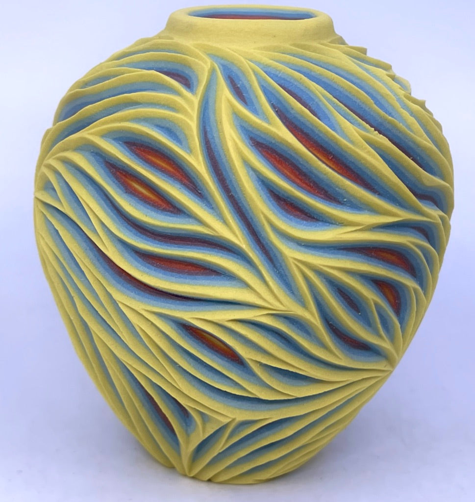 Intricate Carved Rainbow 7 Layer Bud Vase (one of each available to ship)