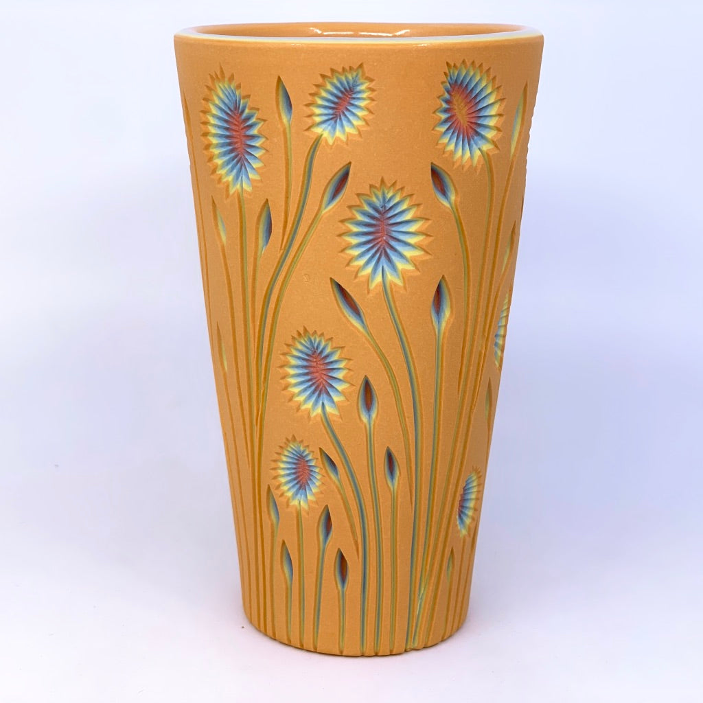 **Preorder Product** Botanical Carved Rainbow 7 Layer Pint (Ship in 1-2+ months)