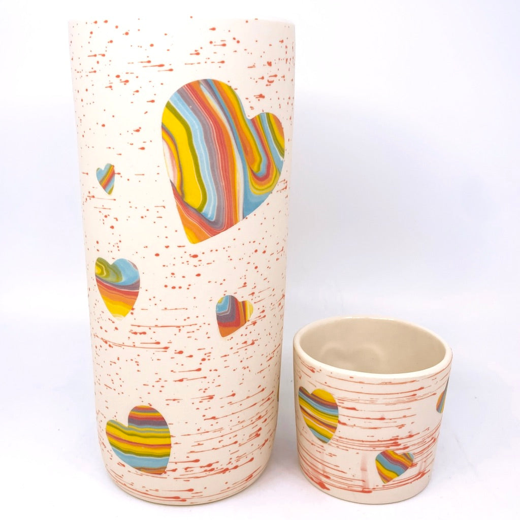 *Now limited preorder* Cosmic Love White Background Column Vase