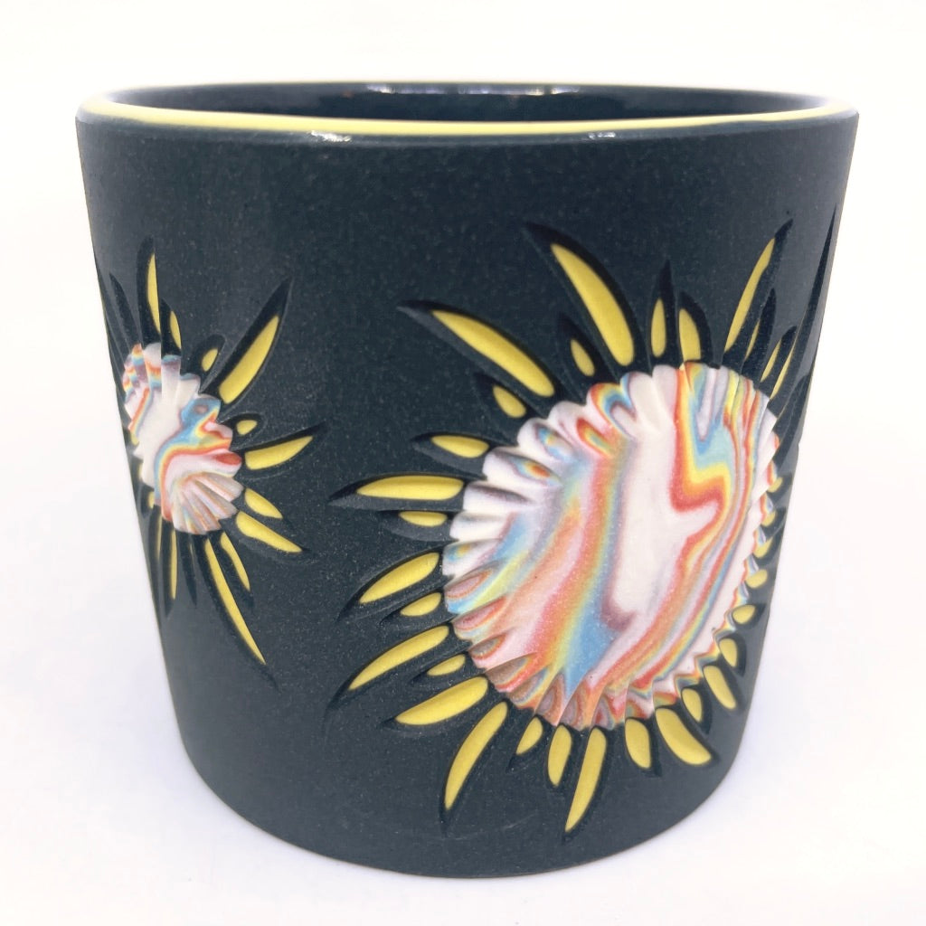 Solar Flare Pastel Rainbow Suns Marbled Carved 3-Layer Tumbler