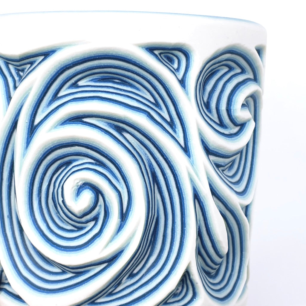 Glacier Swirl 25-Layer Tumbler (tapered interior lip)