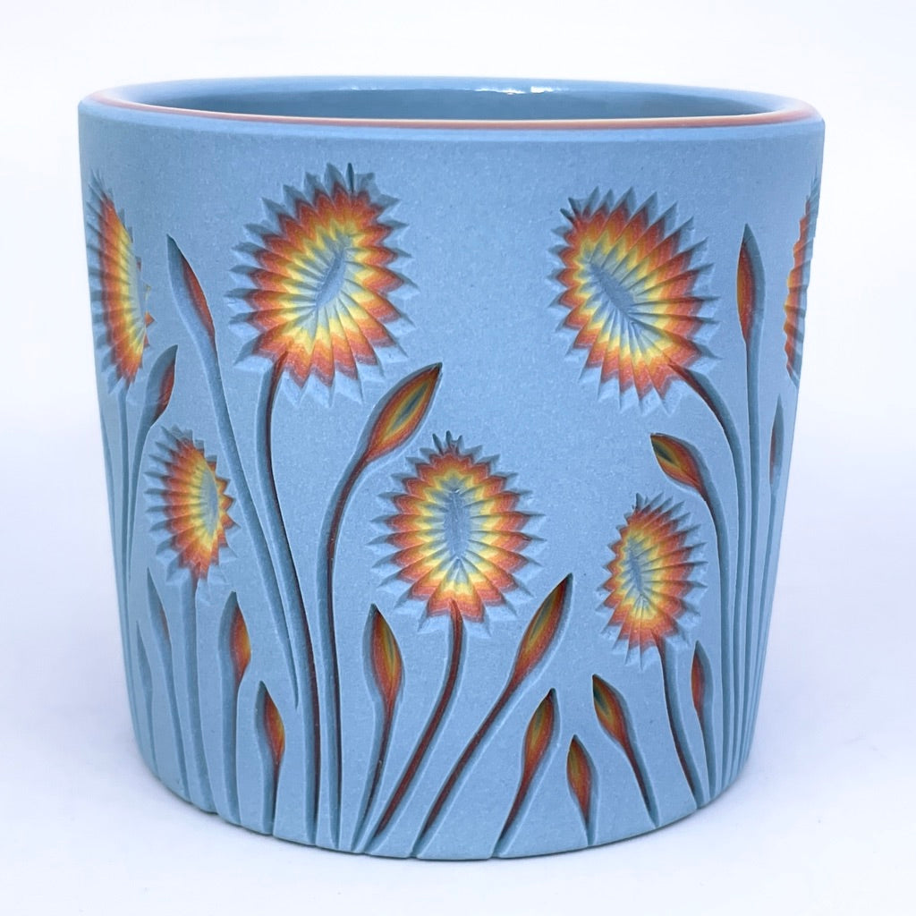 *Preorder Closed* Botanical Carved Rainbow 7 Layer Tumbler (ship in 6-8 weeks)