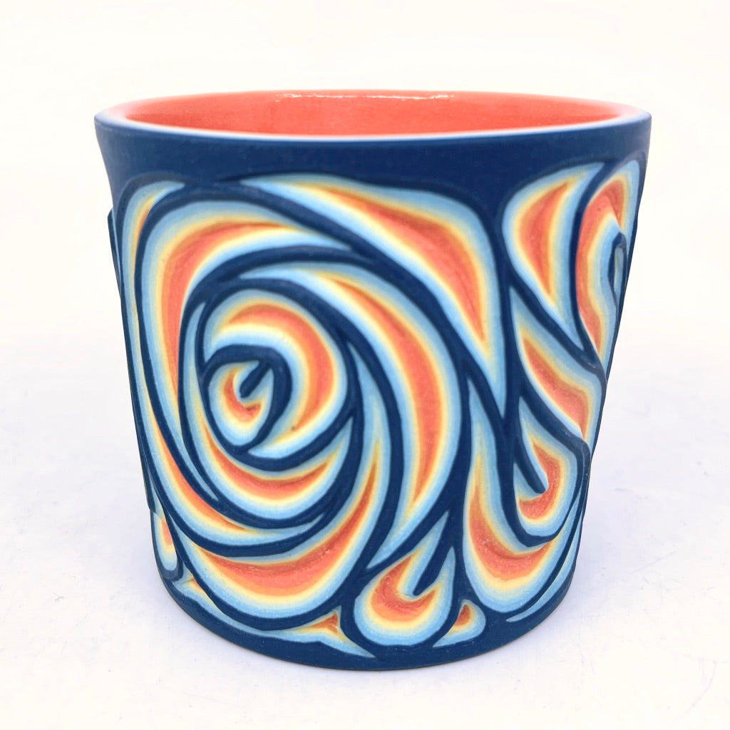 Retro Rainbow Swirl 6-Layer Carved Tumbler #1