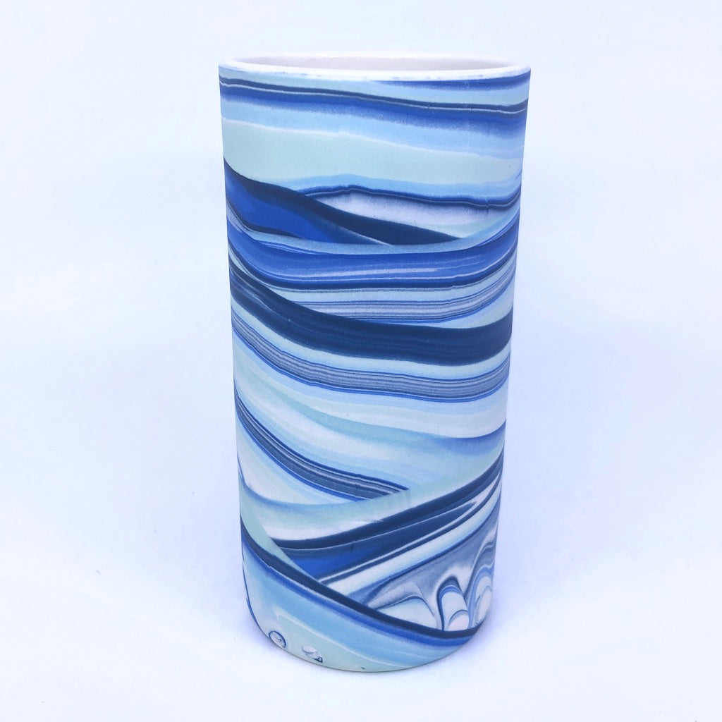 Glacial Strata Medium Column Vase