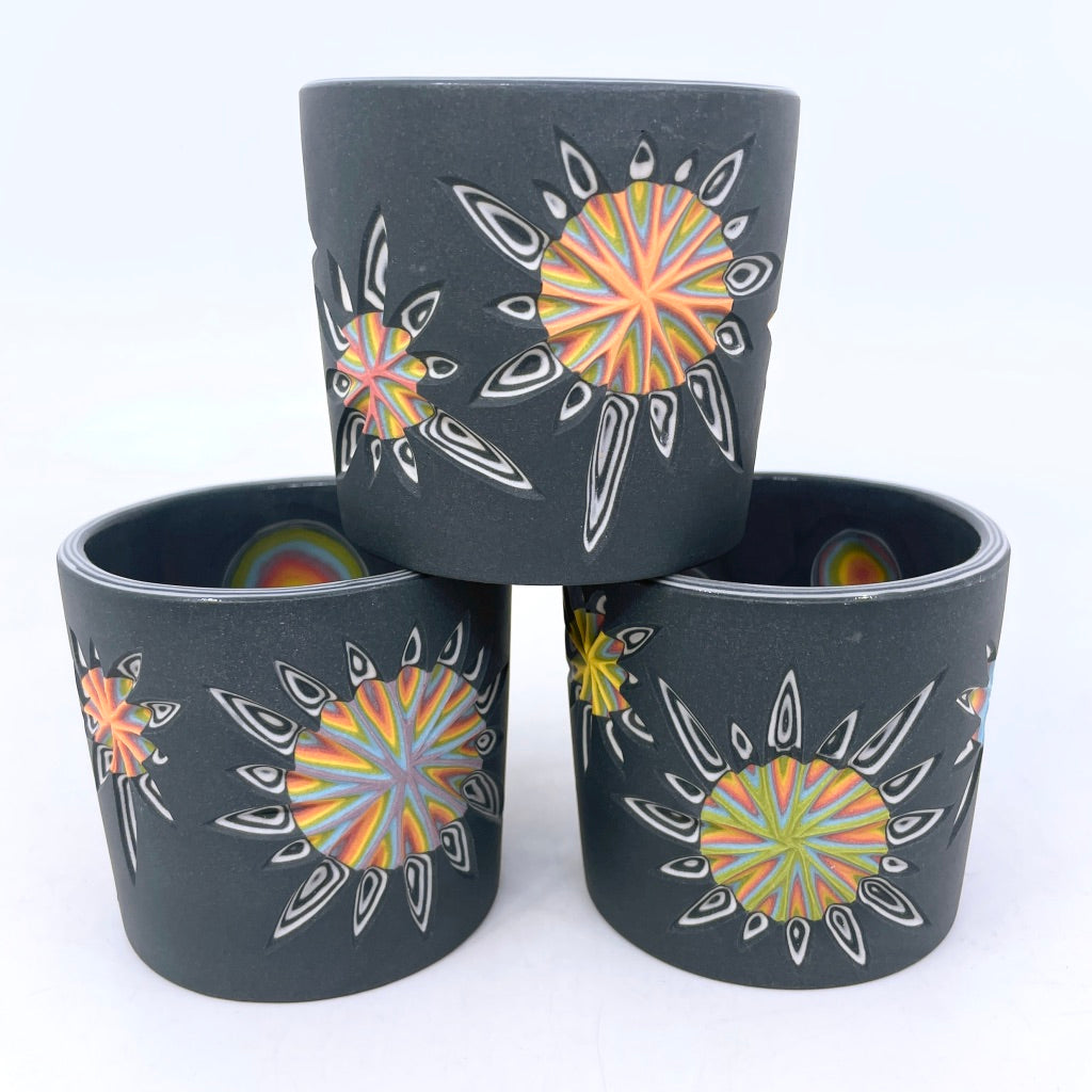 Supernova Black & Rainbow Hybrid Carved IN & OUT Tumbler (19 layers, see additional photos!!)
