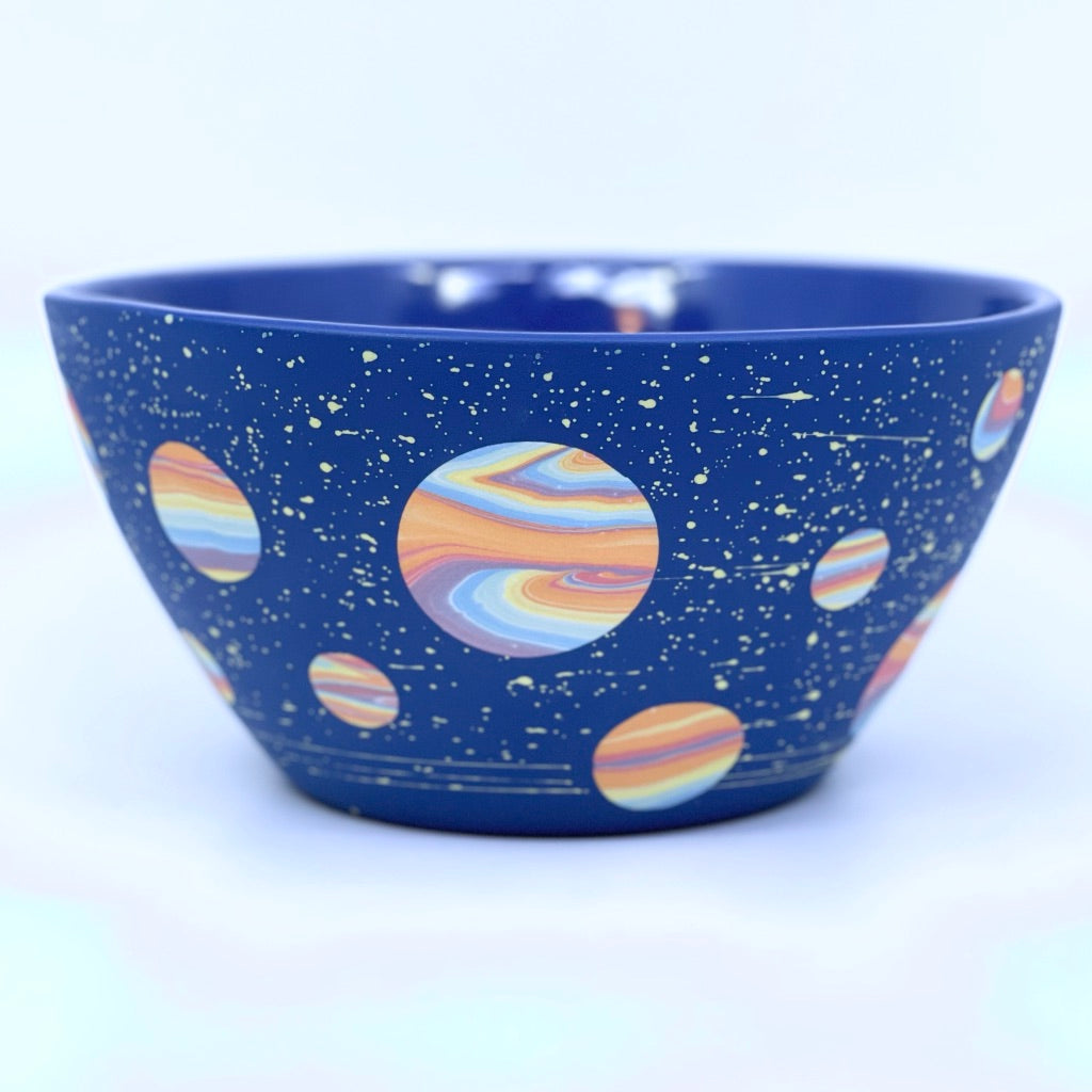 Small Serving "Dinner" Bowl Rainbow Cobalt Galaxy - *Preorder* ship in 4-6 weeks