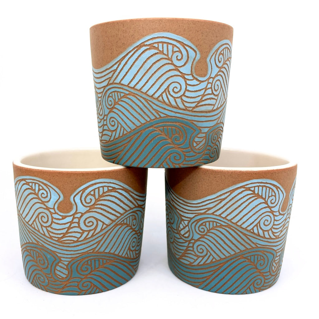 Sandy Wave Sgraffito Tumbler (by Katie Kelly)