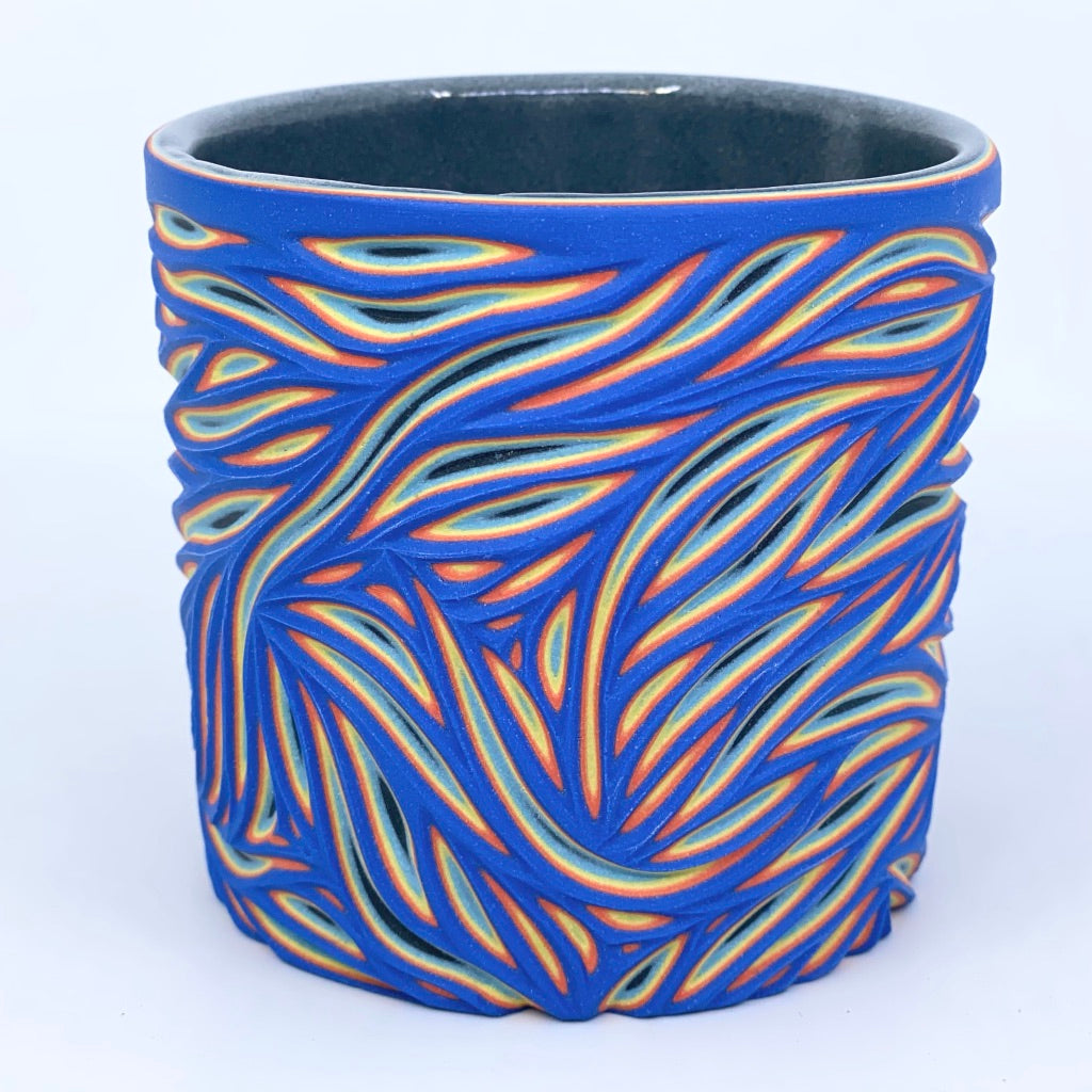 Royal to Black Intricate Carved Tumbler