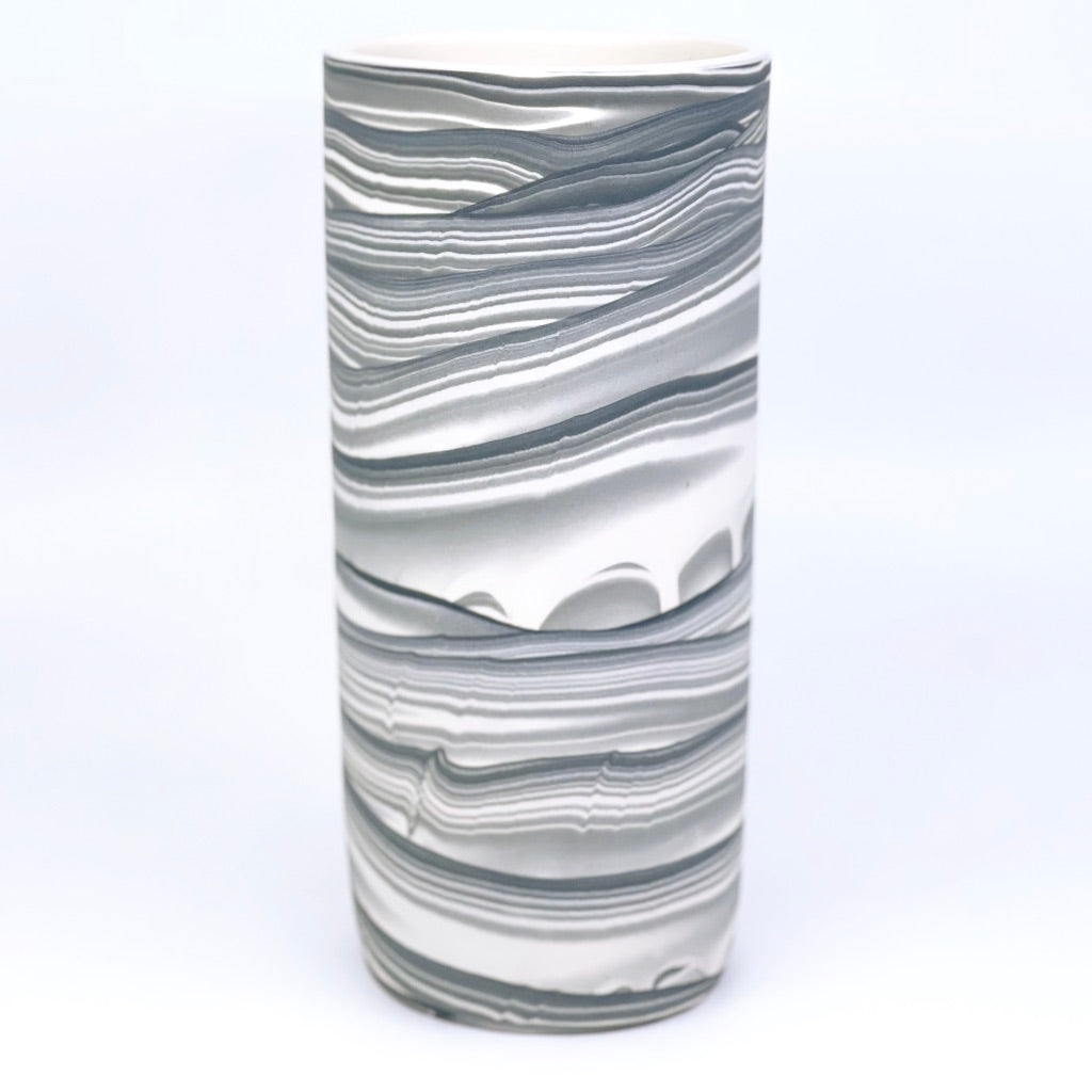 Large Storm Strata Column Vase