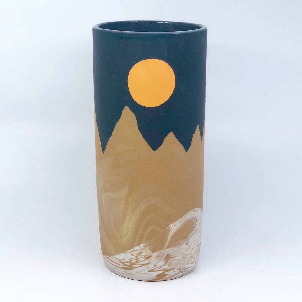 Preorder* Large Night Mountainscape Column Vase (9.5")