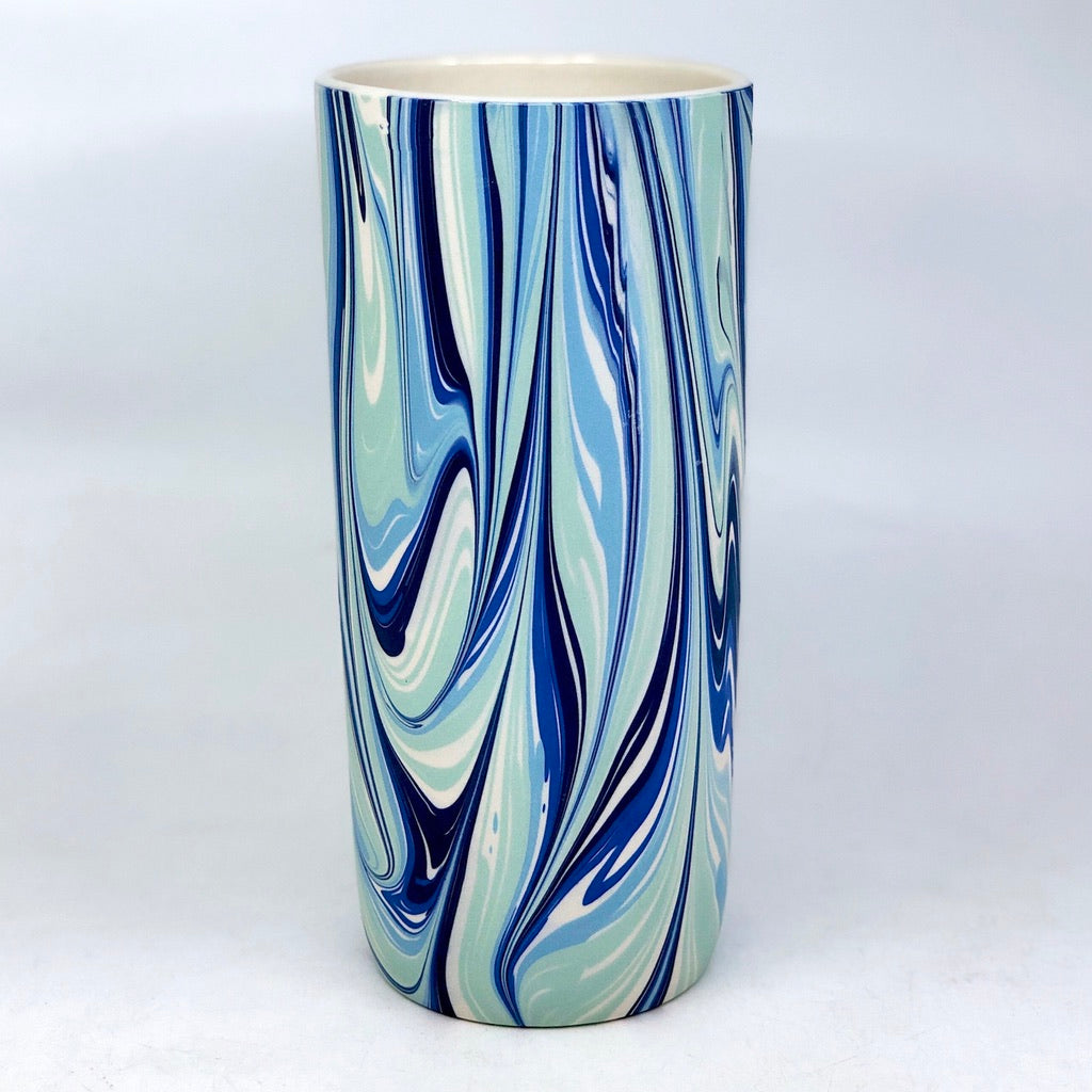 Large Glacier Feathered Column Vase