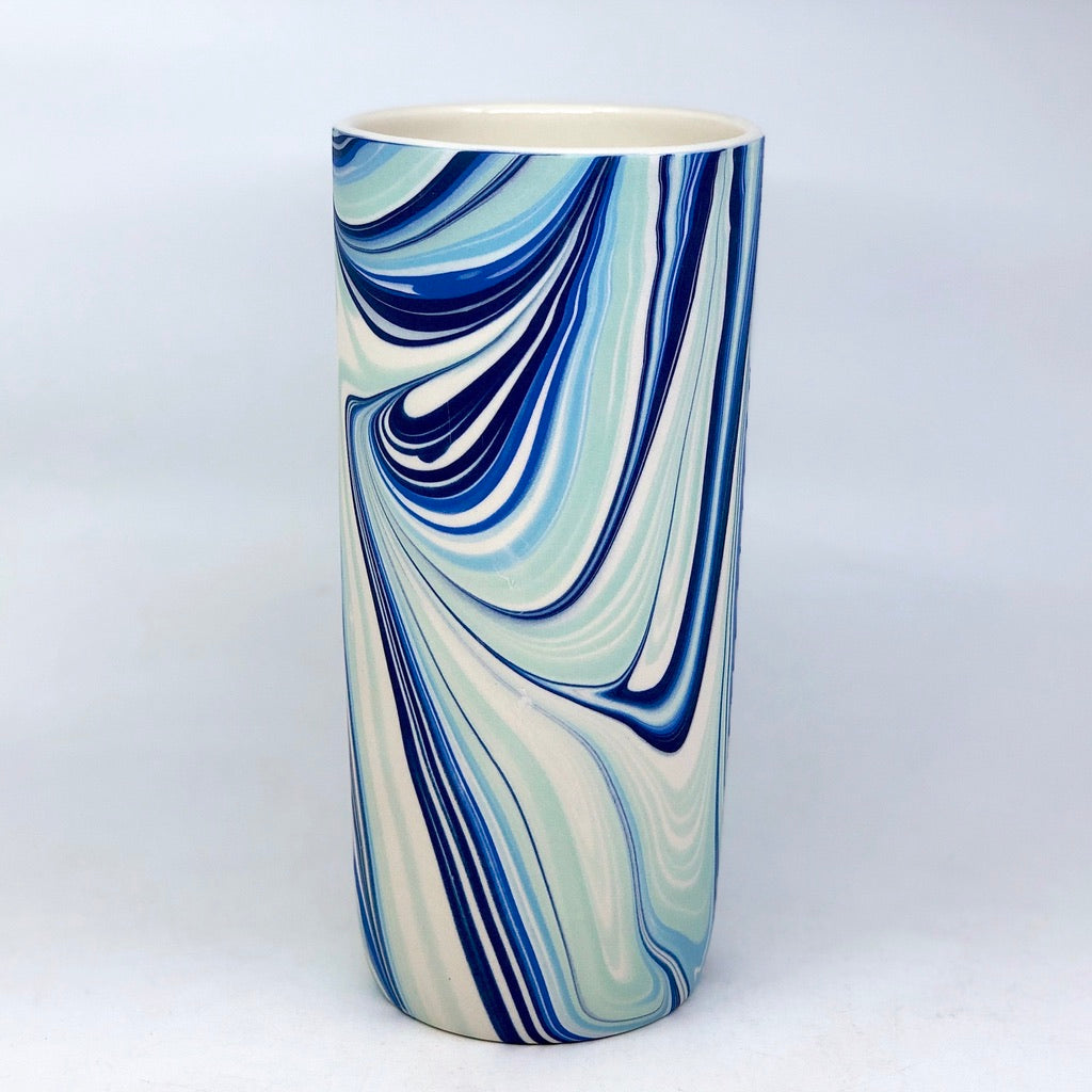 Large Glacier Feathered Column Vase