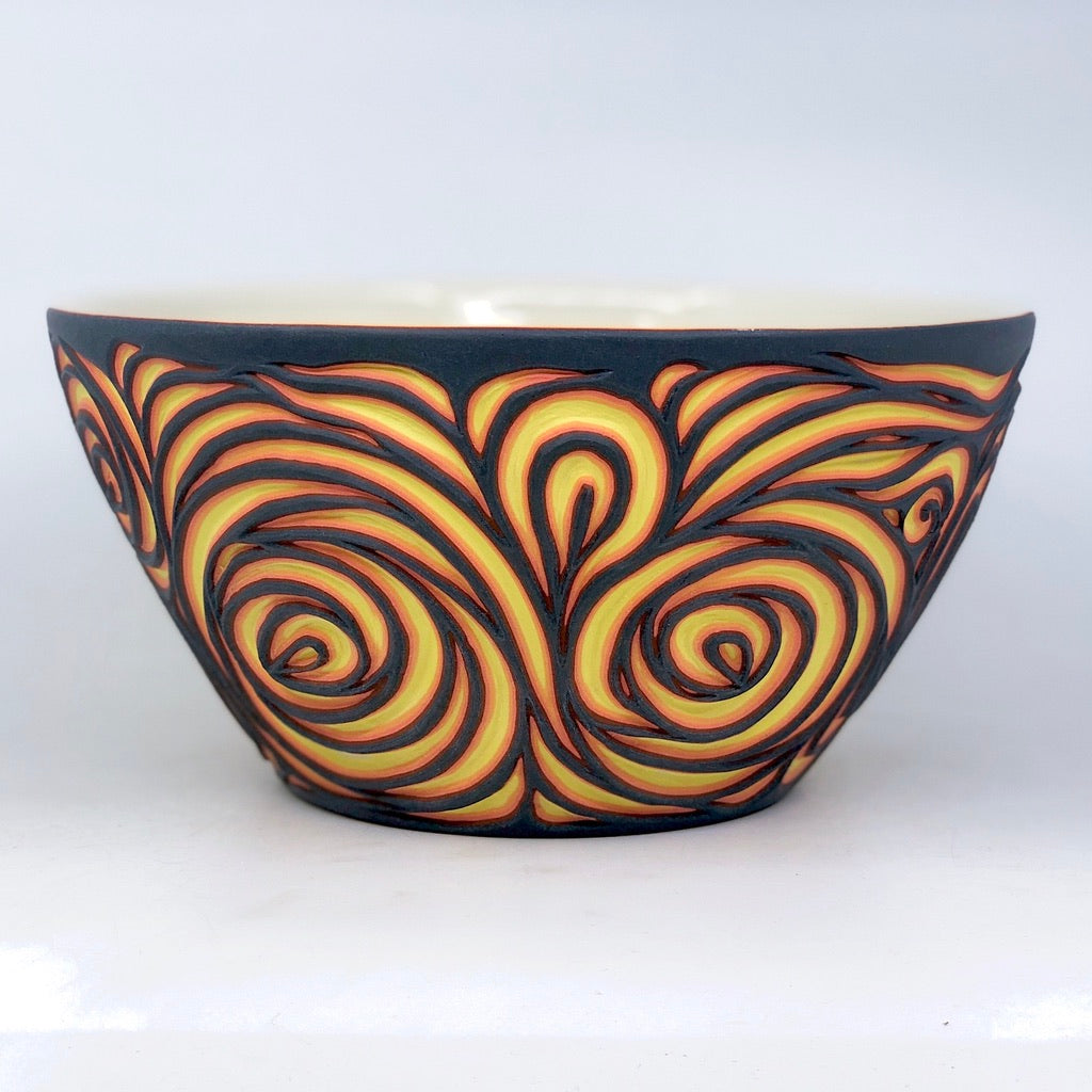 Lava Swirl 6-Layer Carved Serving Bowl