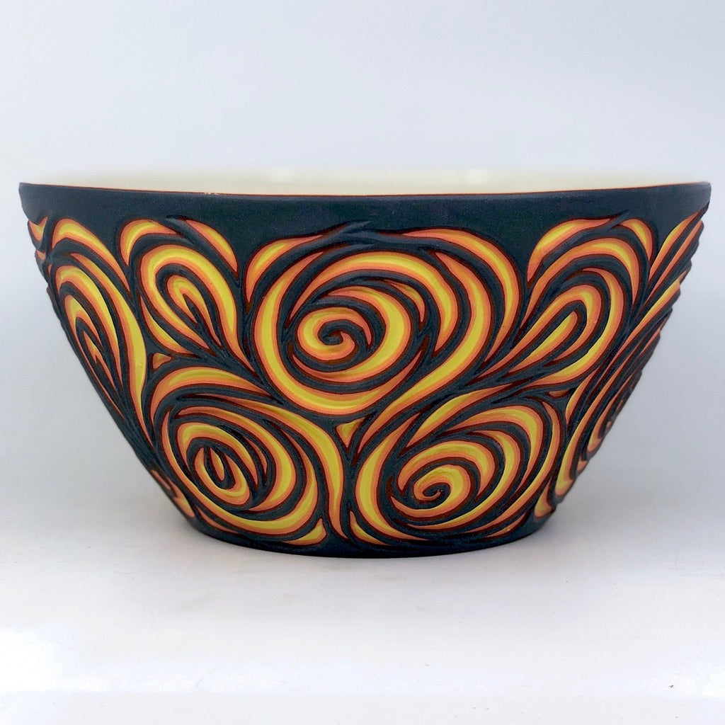 Lava Swirl 6-Layer Carved Serving Bowl