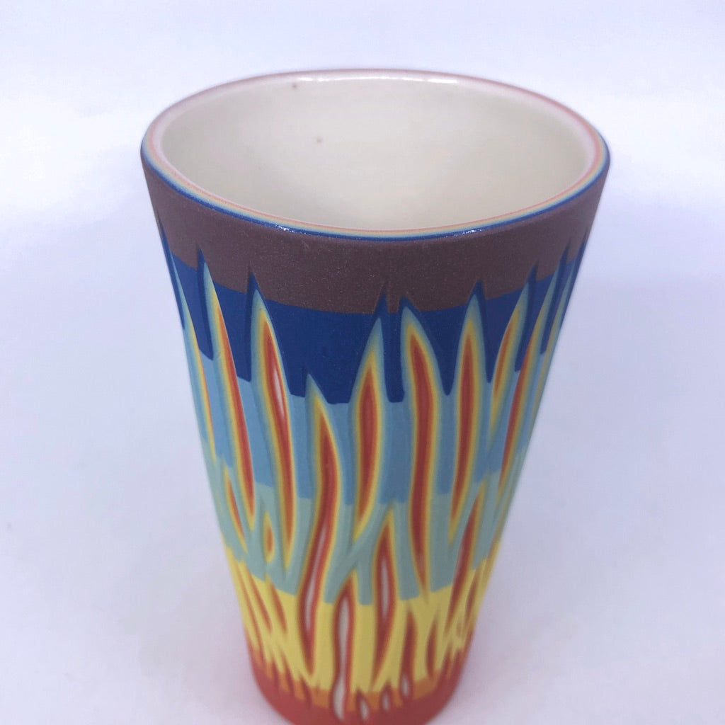 Rainbow Dip and Carve 7 Layer Stripe Spires Pint