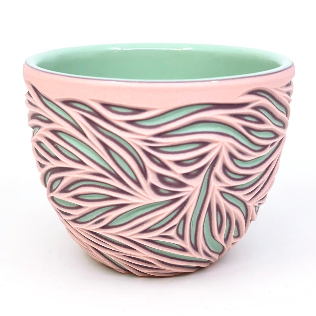Pink Purple Mint Intricate Teacup