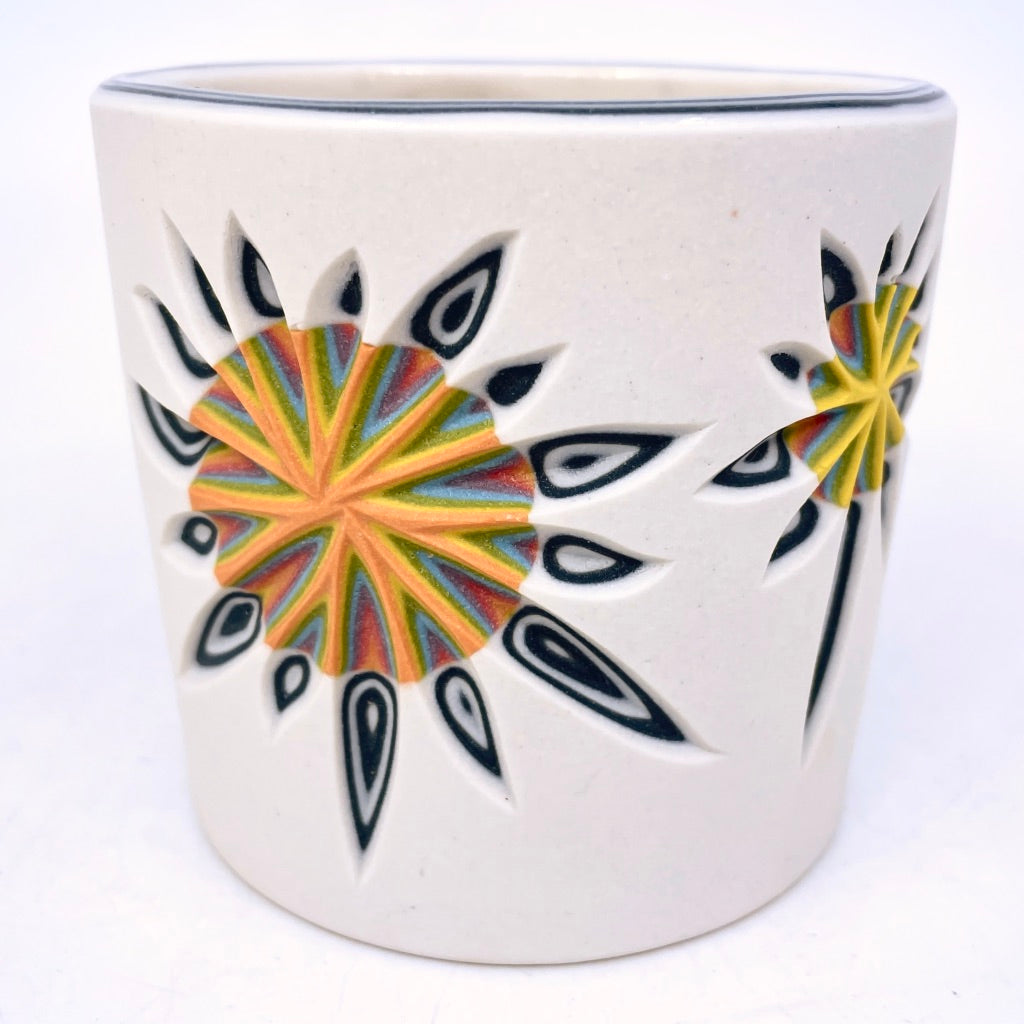Supernova White & Rainbow Hybrid Carved IN & OUT Tumbler (19 layers, see additional photos!!)