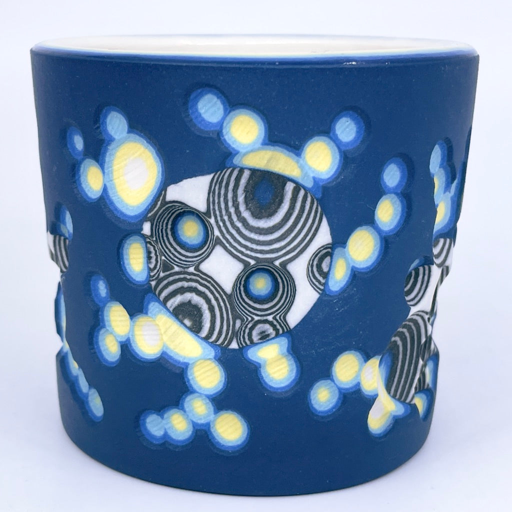Buzzed Hybrid Layering- Starry Night w/ B&W Inserts- Carved 19 Layer Functional Fine Art Tumbler
