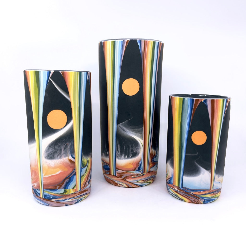 15 Color Rainbow Falls Column Vase - 3 Sizes (1-2 of each ready to ship then will turn preorder)