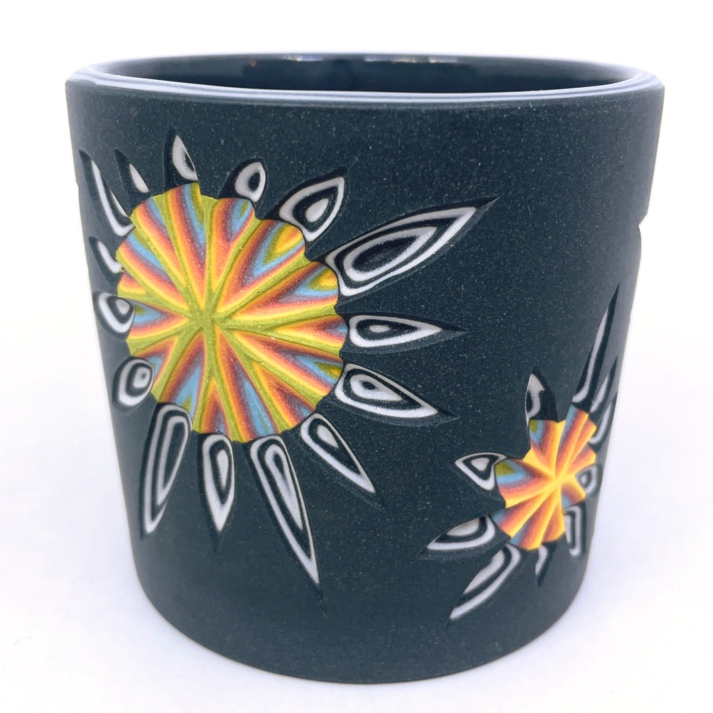 Supernova Black & Rainbow Hybrid Carved IN & OUT Tumbler (19 layers, see additional photos!!)
