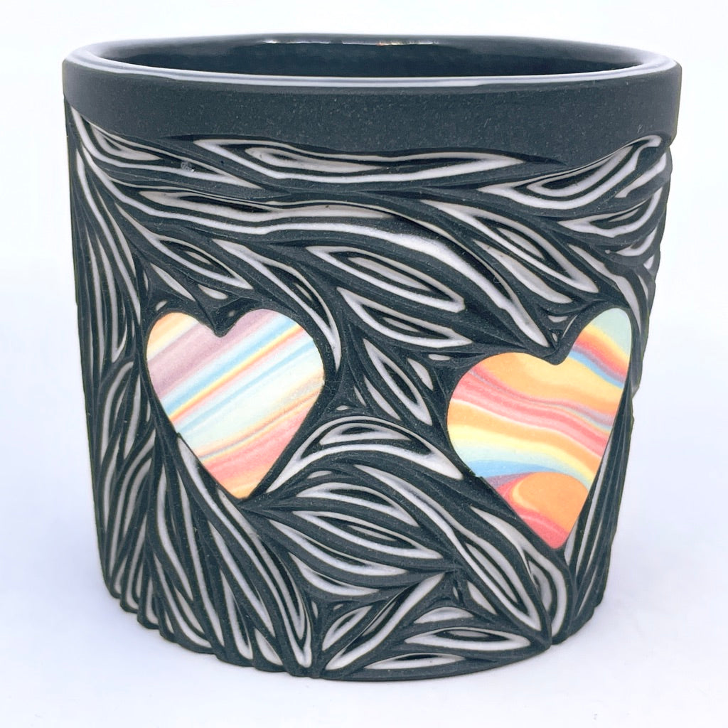 Hybrid Love Tumbler (Black) - Marbled and Layered - 5 Layer Black and White (4 ready to ship)