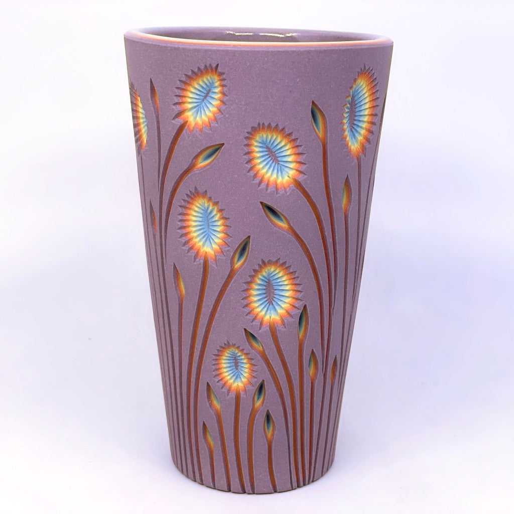 **Preorder Product** Botanical Carved Rainbow 7 Layer Pint (Ship in 1-2+ months)