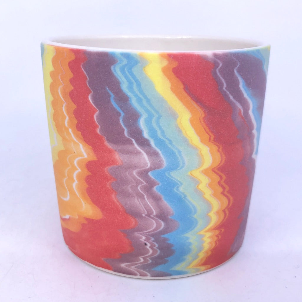 White Rainbow Jiggle Feathered Tumbler