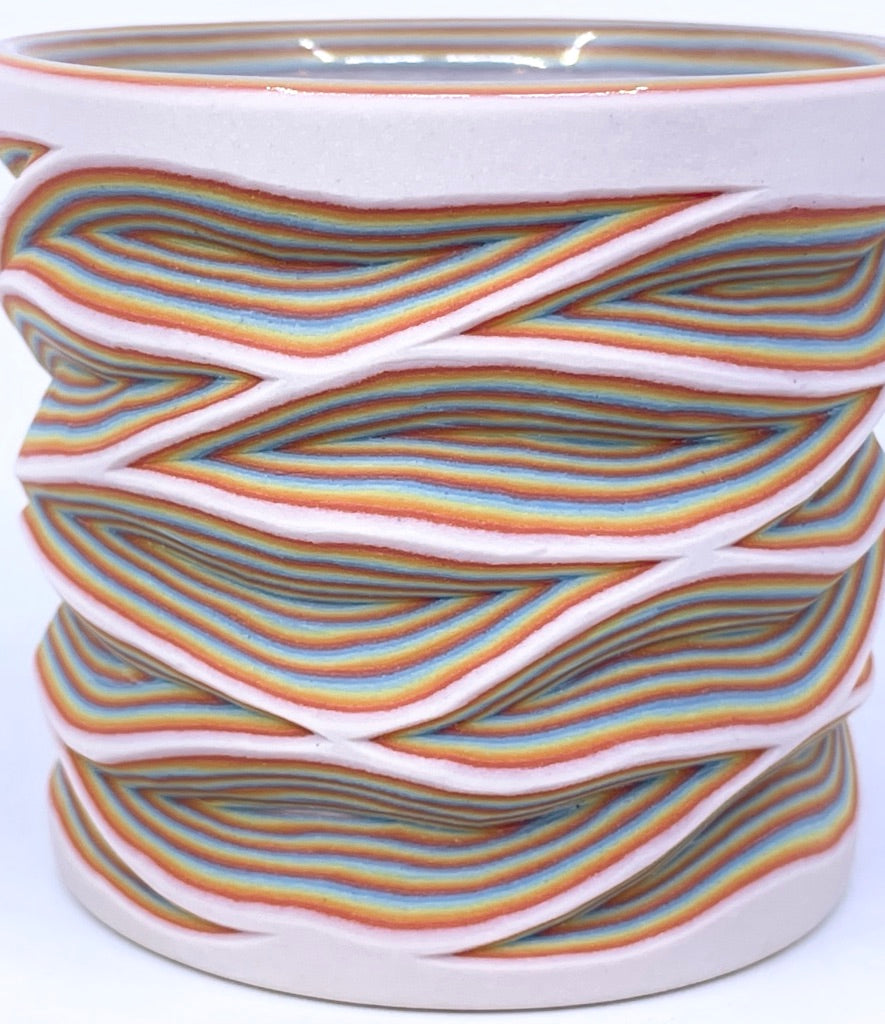 Rainbow Flow 26-Layer Carved Tumbler