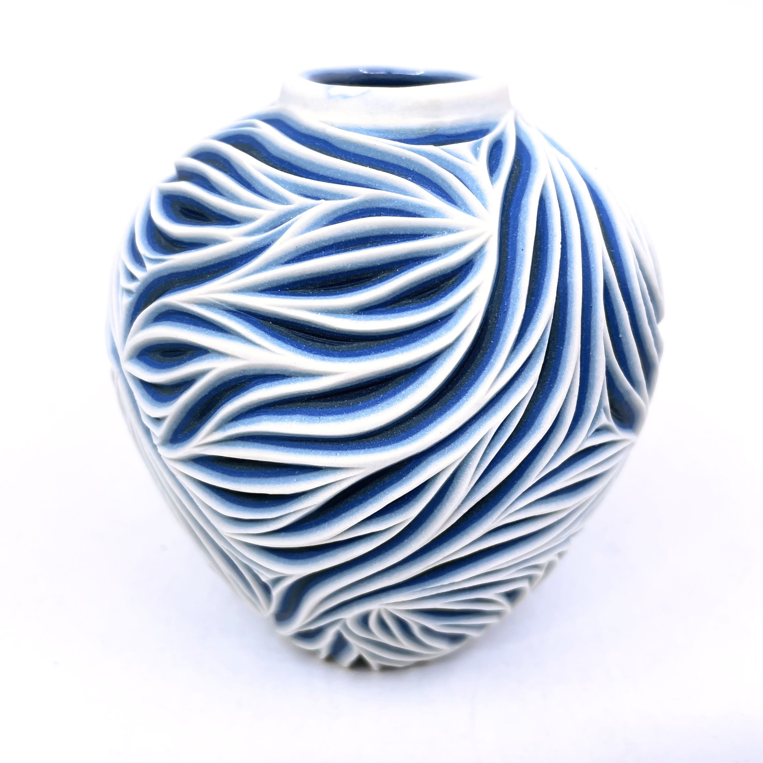 Glacier Intricate Carved Bud Vase