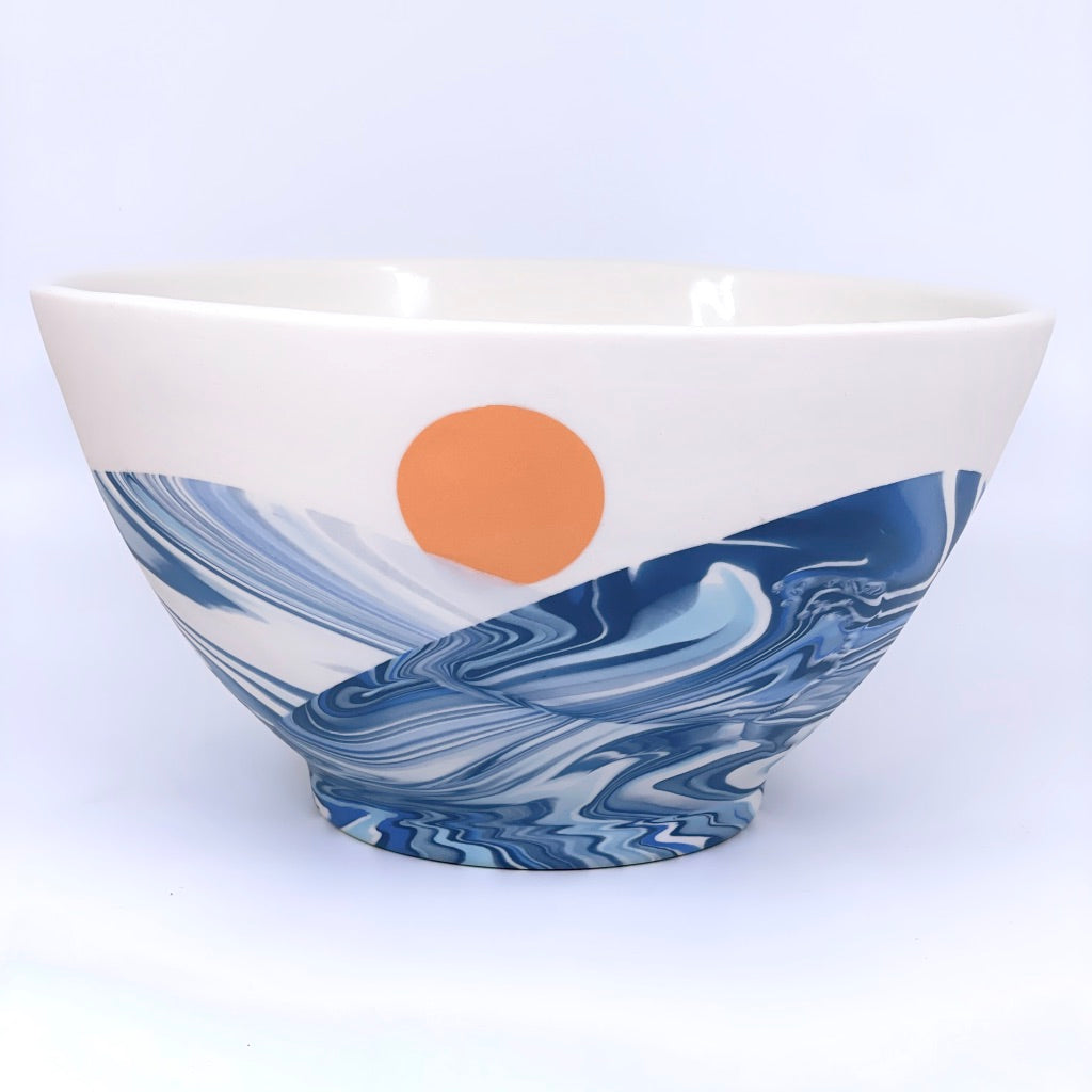 Wave and Sun Large Serving Bowl