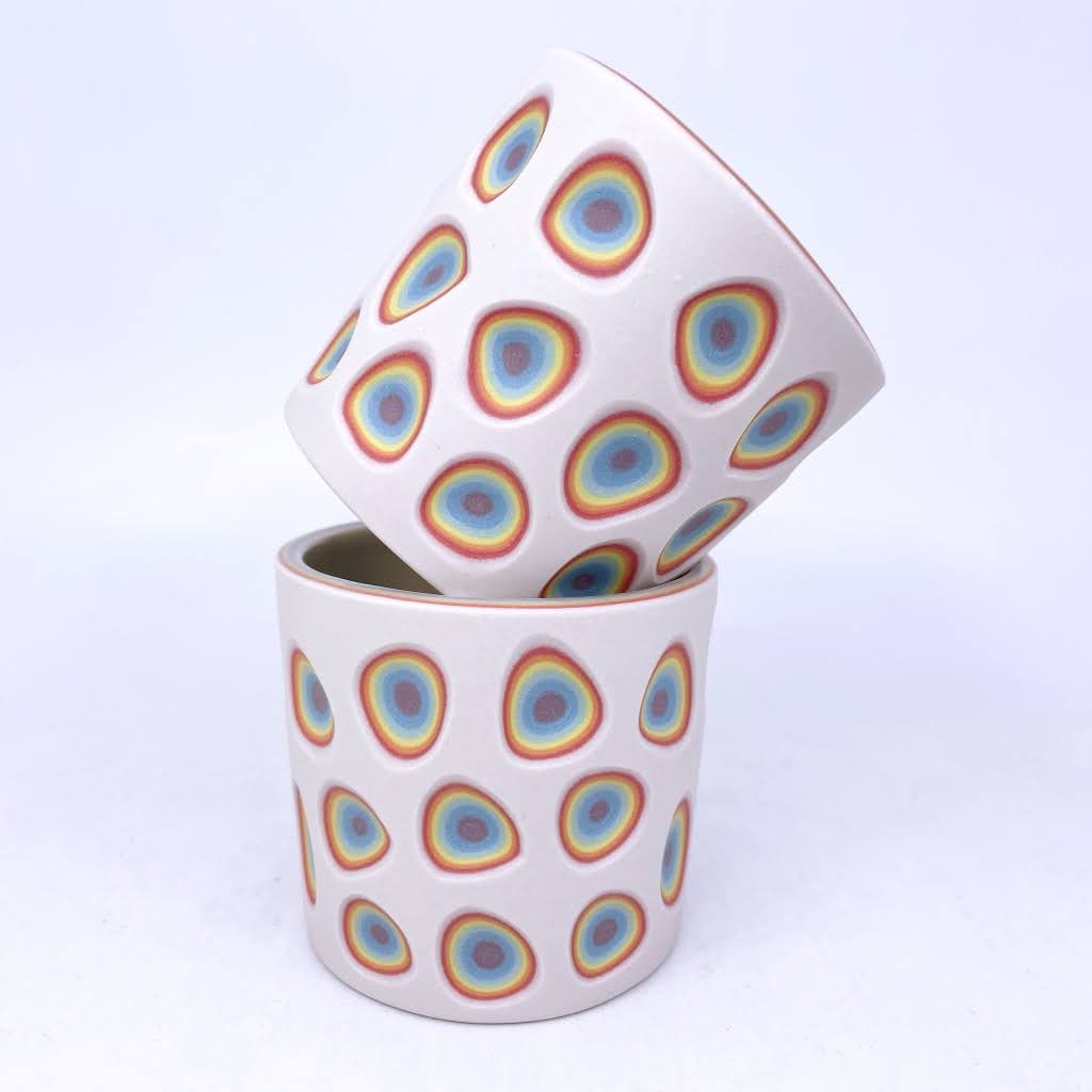 White Rainbow Carved 8-Layer Tumbler