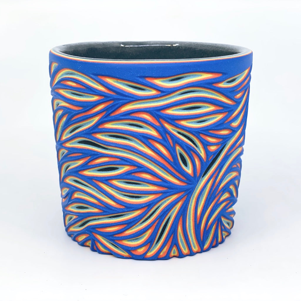 Royal to Black Intricate Carved Tumbler