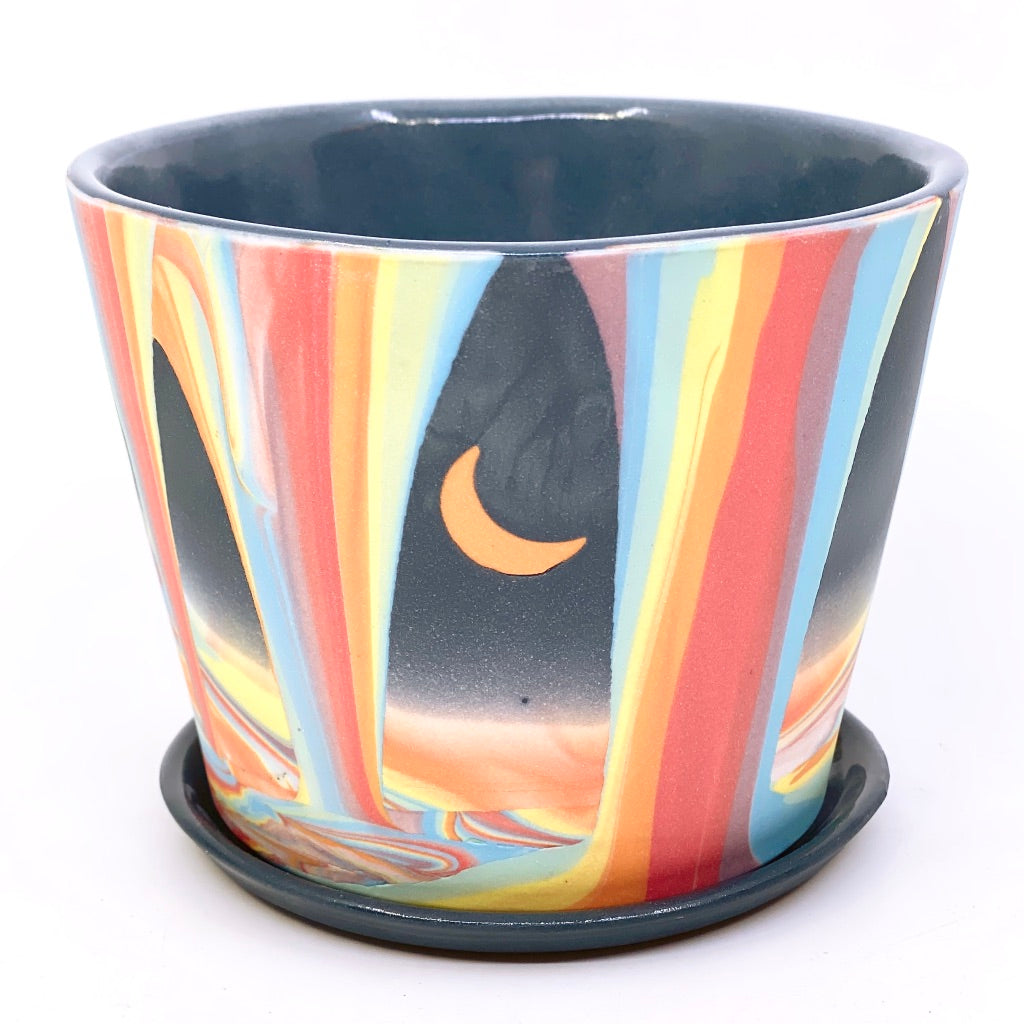 **preorder** Rainbow Falls Planter Double Moon, no stars  - Small