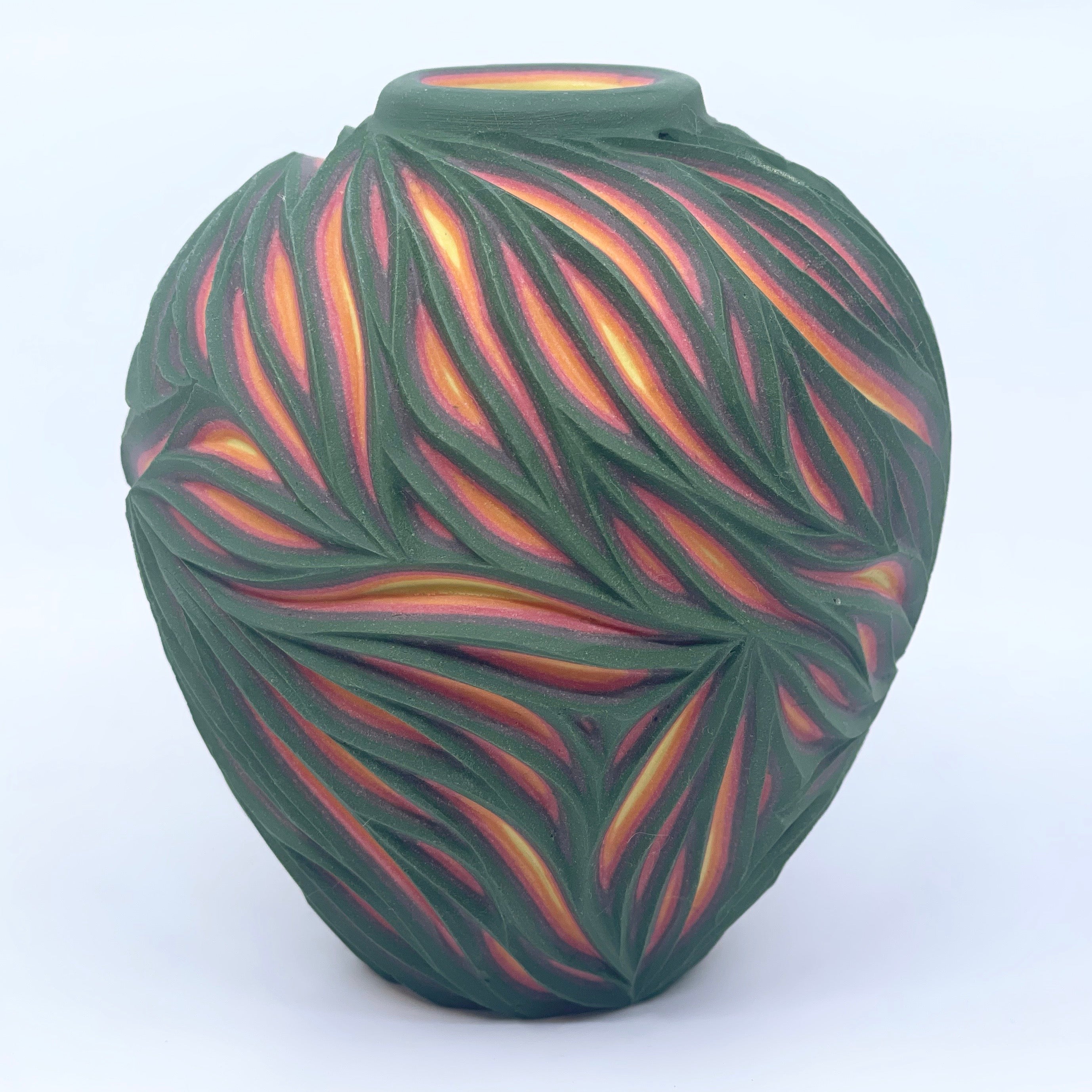 *Limited Preorder* Intricate Bud Vase, Dark green (Ship in 4-6 weeks)