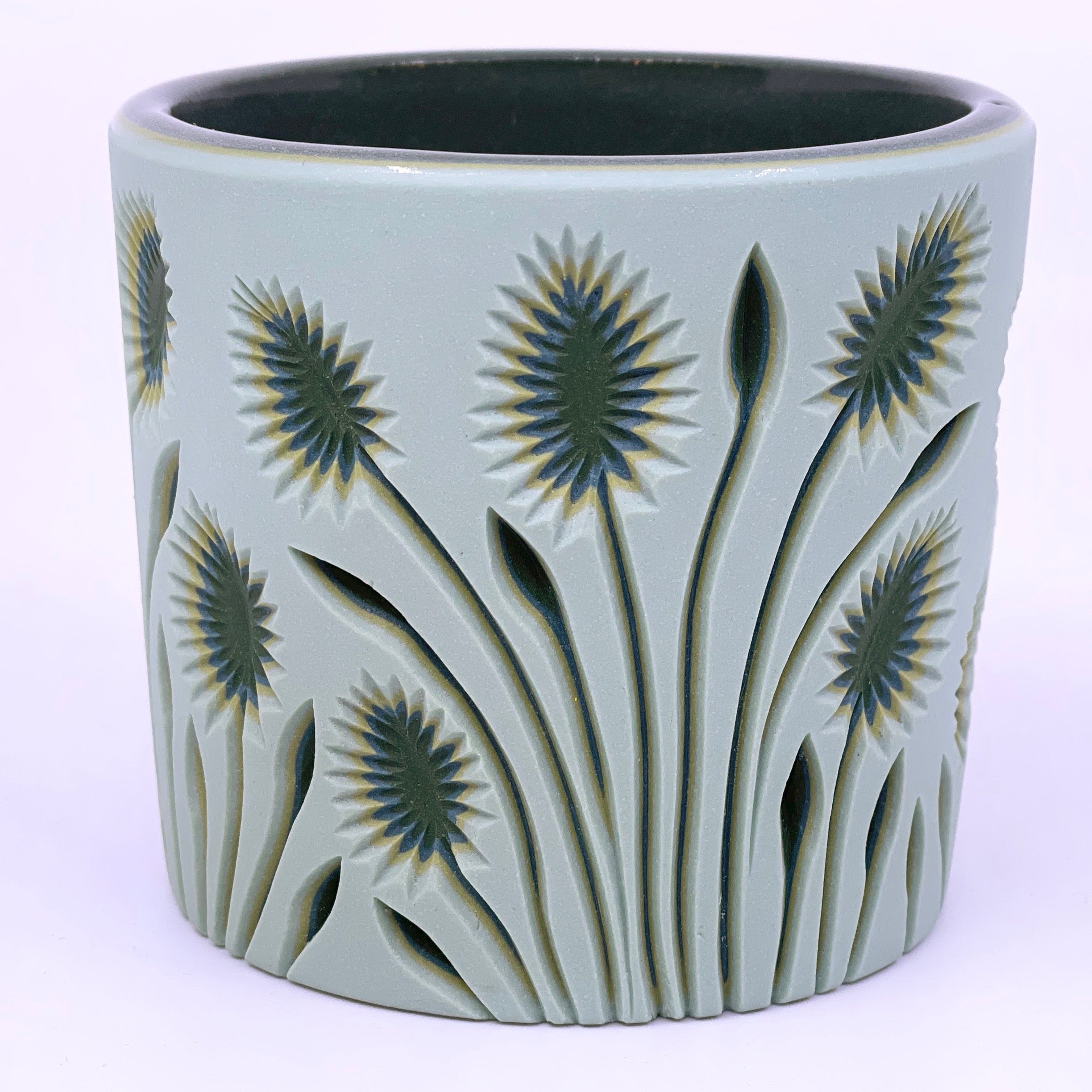 *Limited Preorder* Light green 5-Layer Botanical Carved Tumbler (ship in 4-5 weeks)