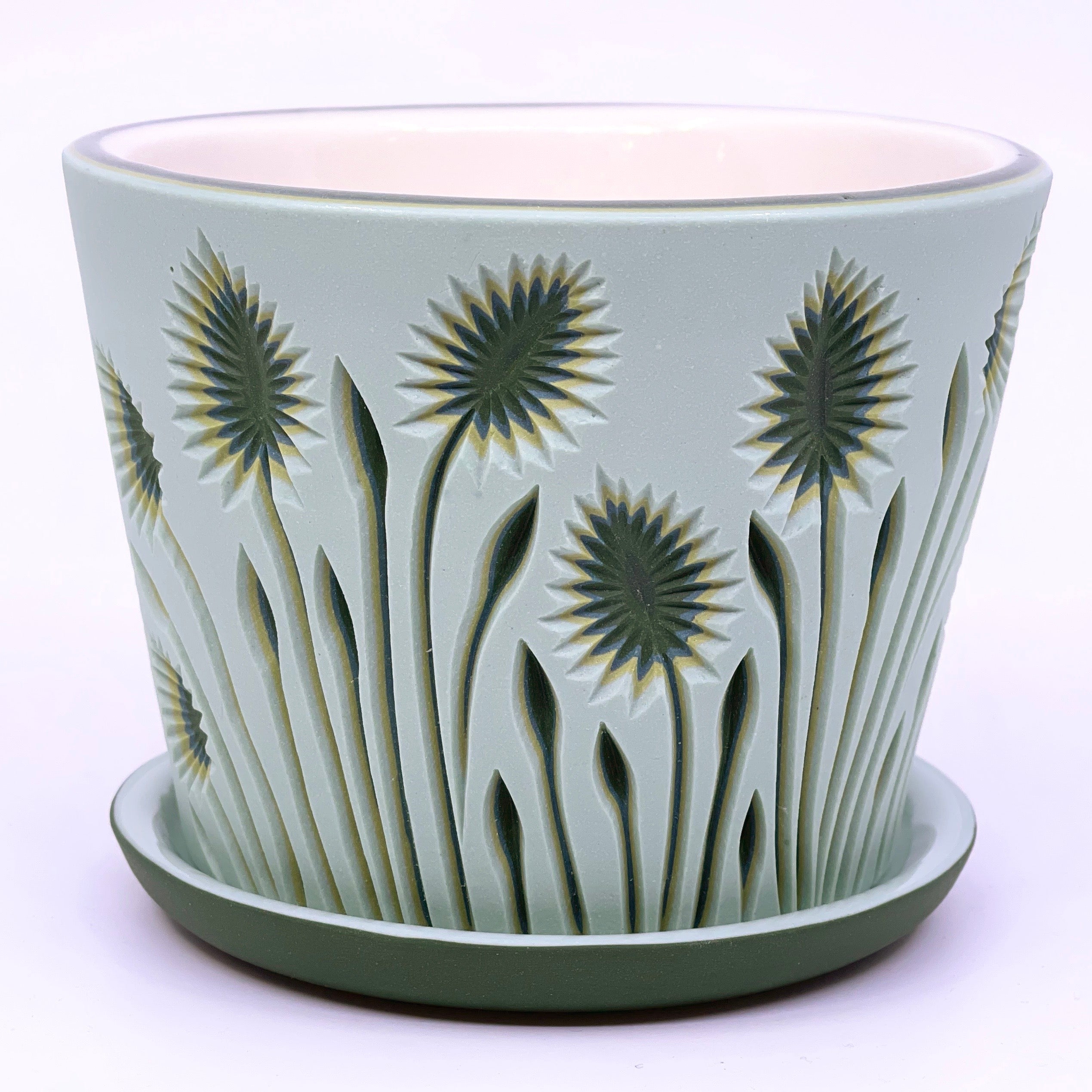 Small light green Botanical Planter - 5 Layer