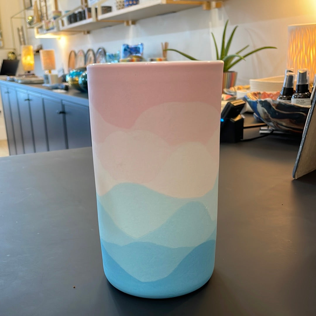 Misty mountain horizon column vase