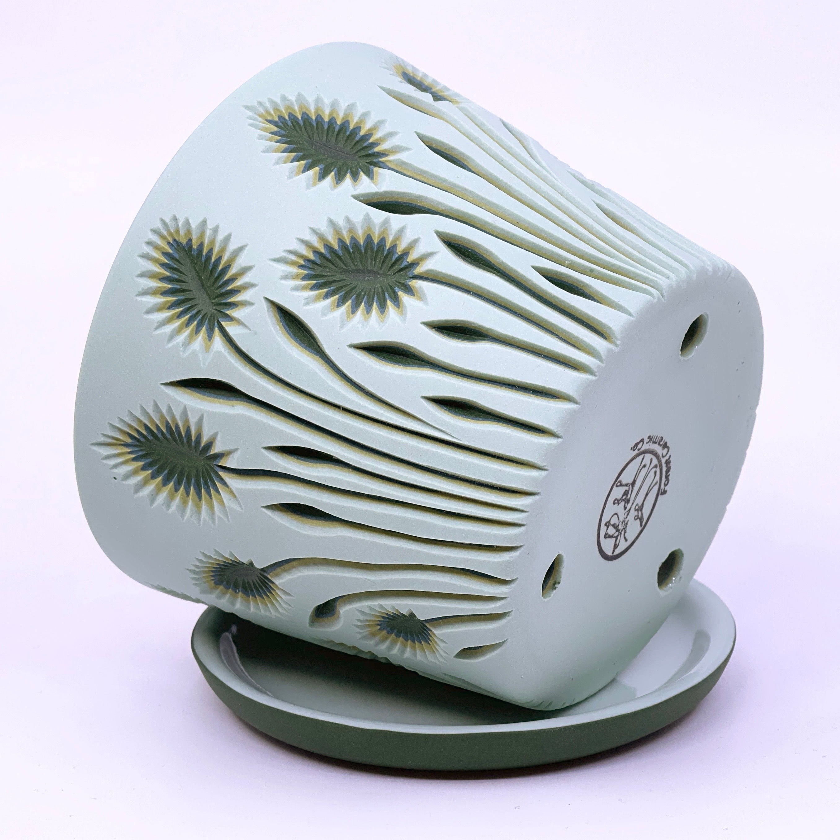 Small light green Botanical Planter - 5 Layer