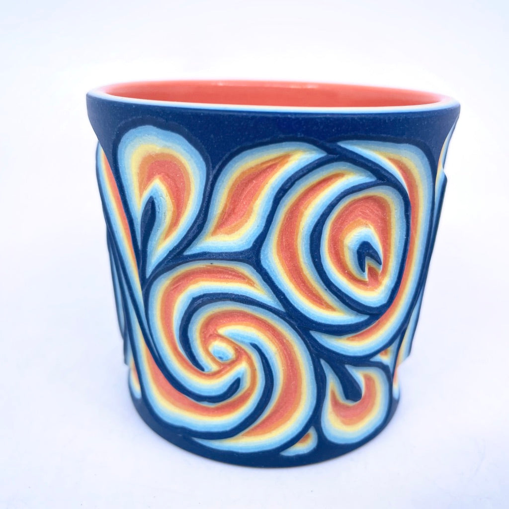 Retro Rainbow Swirl 6-Layer Carved Tumbler (w/ Couple Mistakes)
