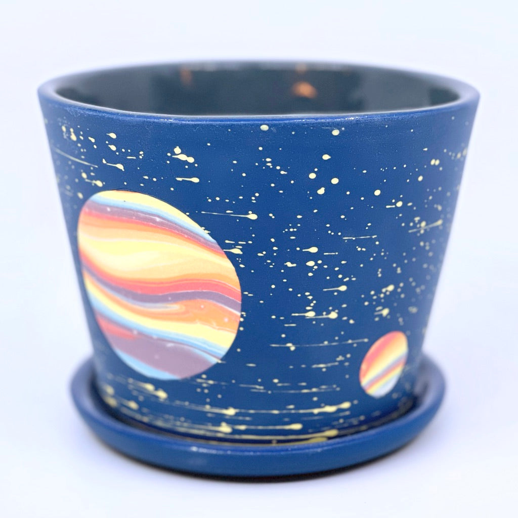 Cobalt Rainbow Galaxy Small Planter Discount for Extra Shipment
