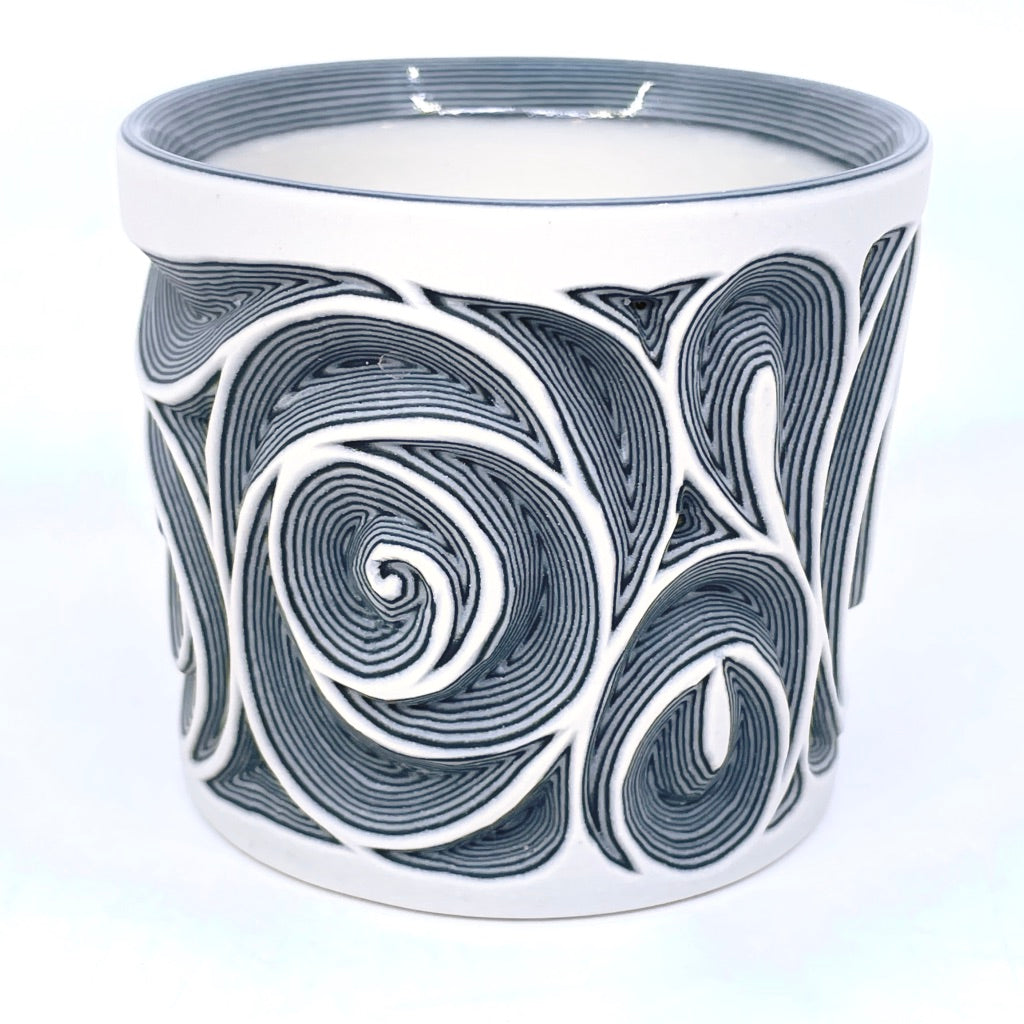 B&W Swirl 25-Layer Tumbler (tapered interior lip)