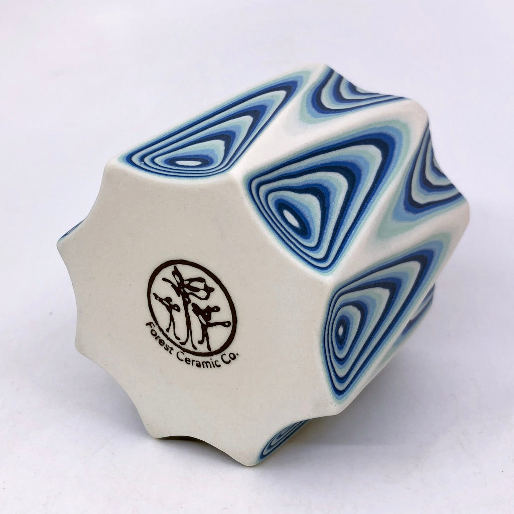 White Interior Glacier 26-Layer Zig Faceted Tumbler (8-Sides)