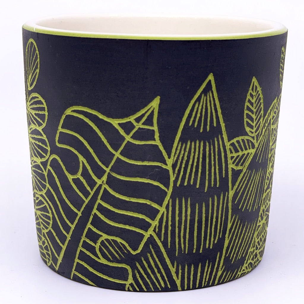 *Limited Preorder* Flora Sgraffito w/ Lime Green Porcelain Base Layer (by Katie Kelly) Ship in 4-6 weeks